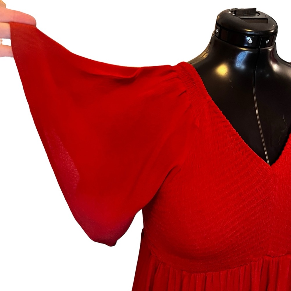 Baltic Born Felicity Midi/Maxi Dress with Smocked Top in Rust - Picture 8 of 16